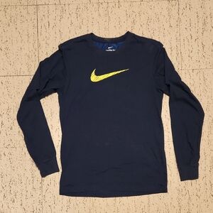 Nike Swoosh Dri Fit Spellout Full Graphic Long Sleeve T Shirt